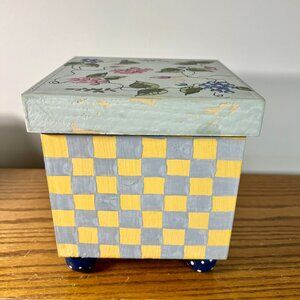 Vintage Artisan Painted Medium Wood Stacking/Nesting Box